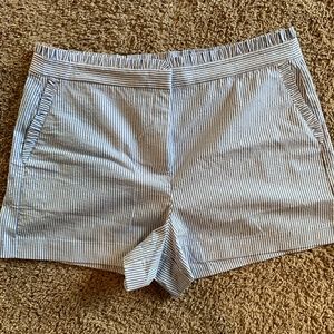 J. Crew Seersucker Ruffle Short
